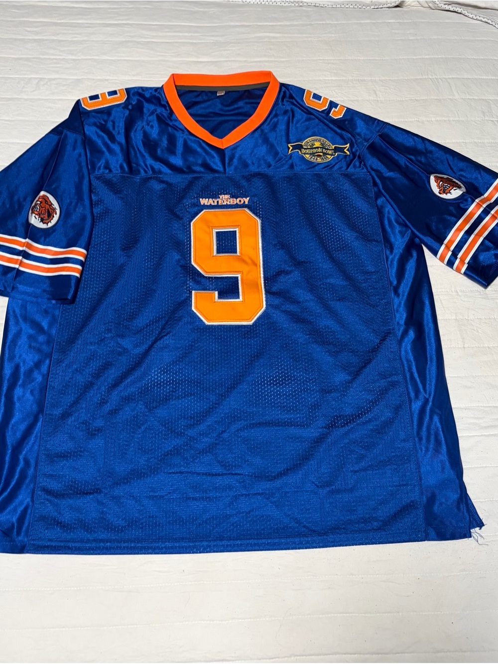Waterboy Boucher Blue and Orange Number 9 Football Jersey